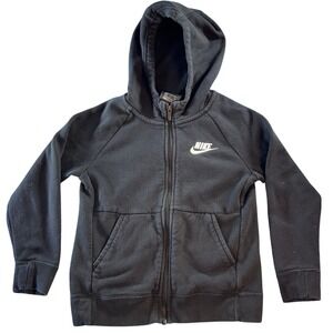 Nike Kids Full Zip Hoodie Black Fleece Futura Logo Sweatshirt Size S Small